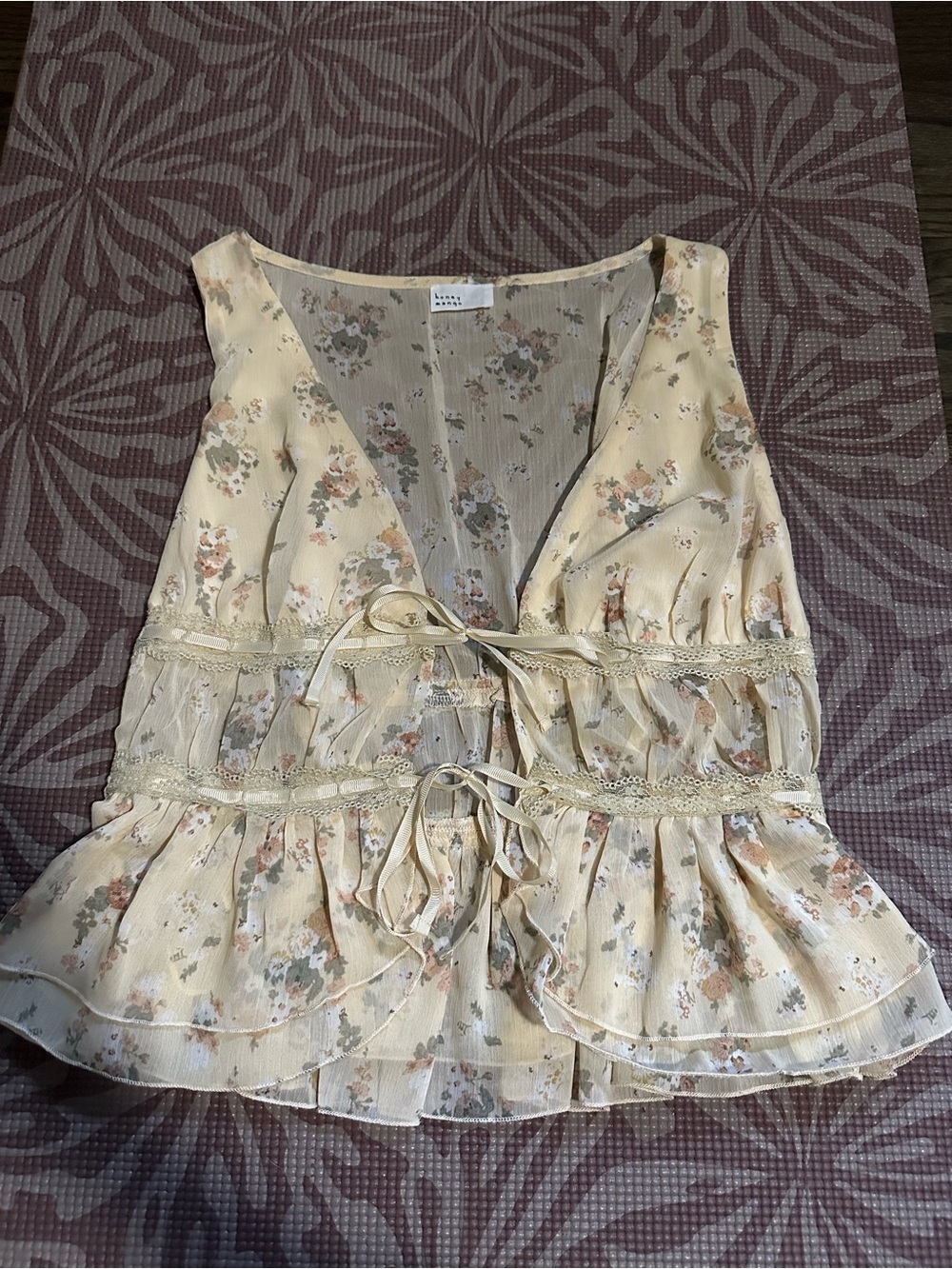 Floral Tie Front Top